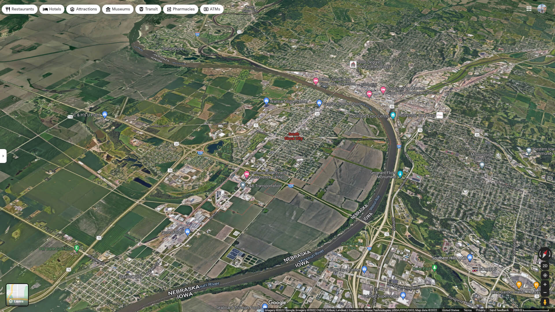 South Sioux City Aerial Map Nebraska